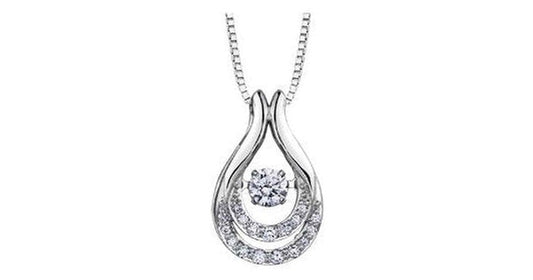 0.30 ct. T.W. Pulse Diamond White Gold Pear Shaped Pendant