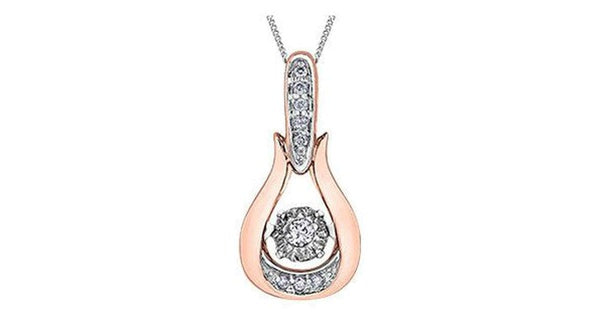 0.30 ct. T.W. Pulse Diamonds Two Tone Gold Open Swirl Pendant