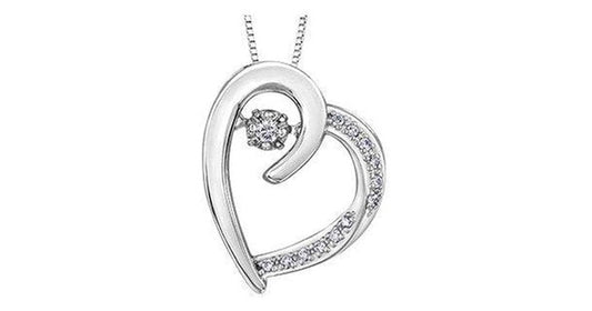 0.09 ct. T.W. Pulse Diamonds White Gold Titled Heart Pendant