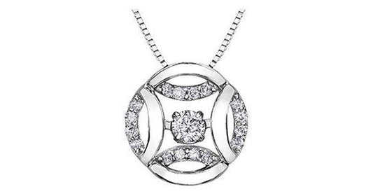 0.15 ct. T.W. Pulse Diamonds White Gold Circle Pendant
