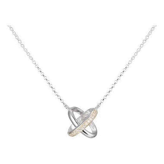 Fancy Necklace in Sterling Silver andRhodium Plate