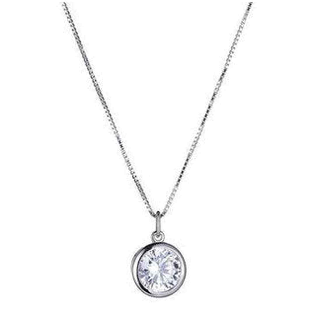 Fancy Necklace in Sterling Silver andRhodium Plate