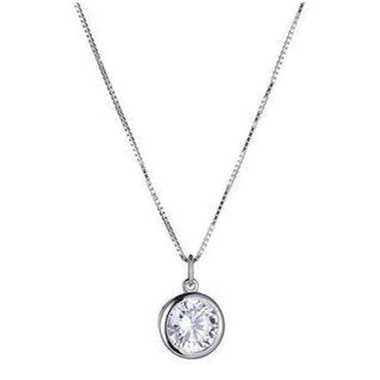 Fancy Necklace in Sterling Silver andRhodium Plate