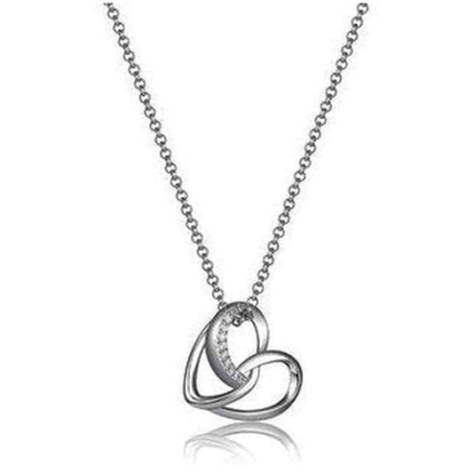 Fancy Necklace in Sterling Silver andRhodium Plate