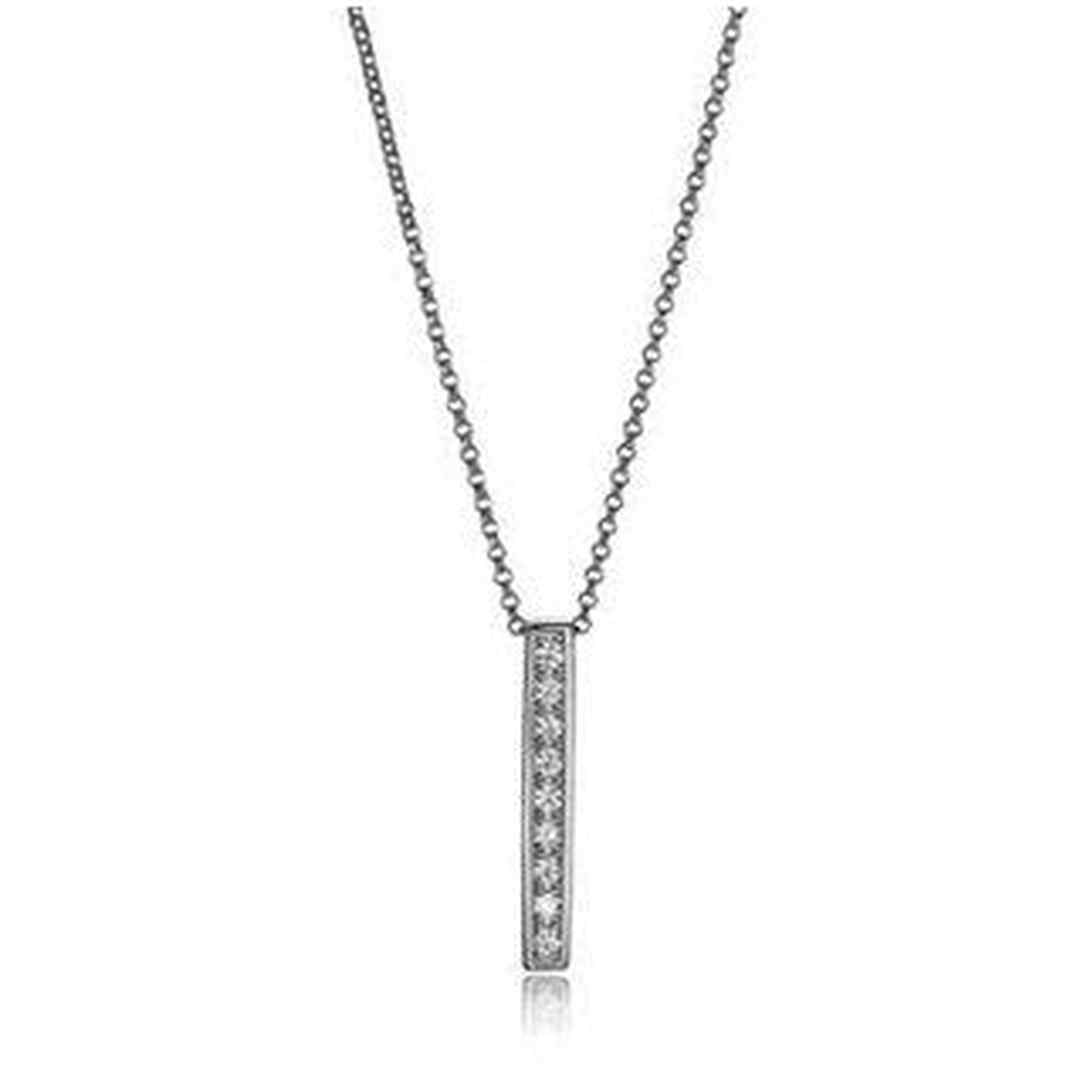 Fancy Necklace in Sterling Silver andRhodium Plate