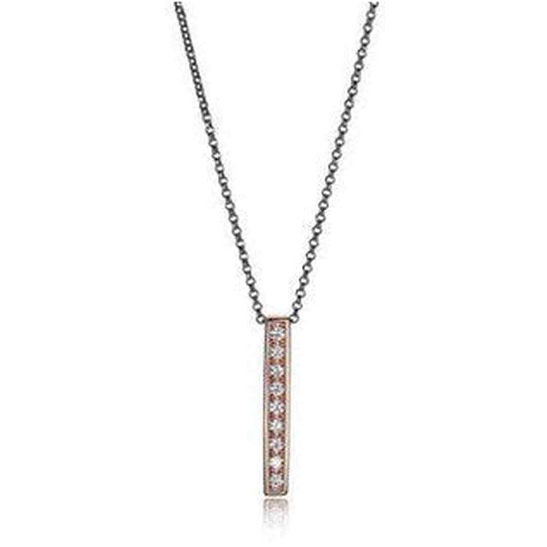 Fancy Necklace in Sterling Silver andRhodium Plate