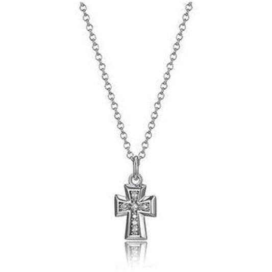 Fancy Necklace in Sterling Silver andRhodium Plate