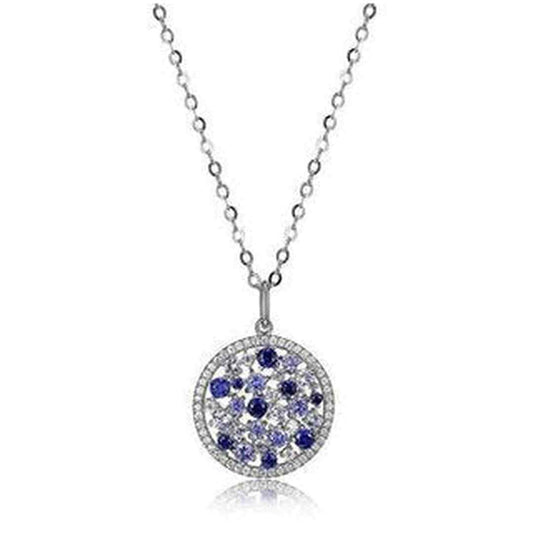 Fancy Necklace in Sterling Silver andRhodium Plate