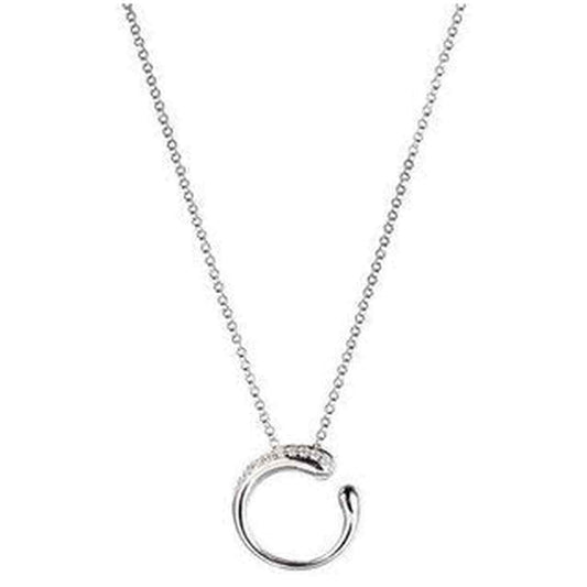 Fancy Necklace in Sterling Silver andRhodium Plate