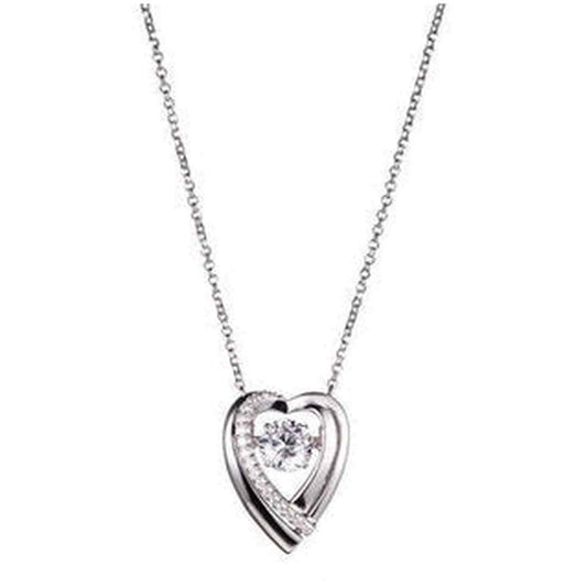 Fancy Necklace in Sterling Silver andRhodium Plate