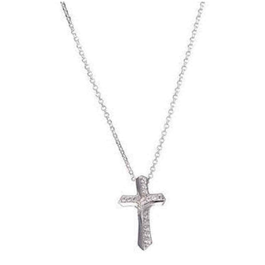 Fancy Necklace in Sterling Silver andRhodium Plate
