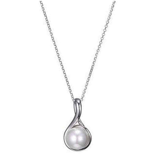 Fancy Necklace in Sterling Silver andRhodium Plate