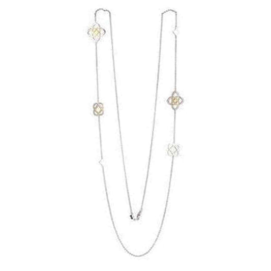 Fancy Necklace in Sterling Silver and18K Yellow Gold Plate