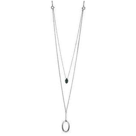 Fancy Necklace in Sterling Silver andRhodium Plate