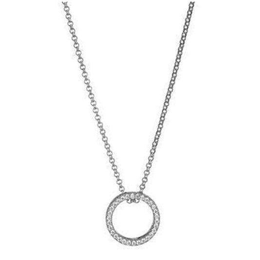 Fancy Necklace in Sterling Silver andRhodium Plate