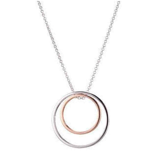 Fancy Necklace in Sterling Silver andRose Gold Plate