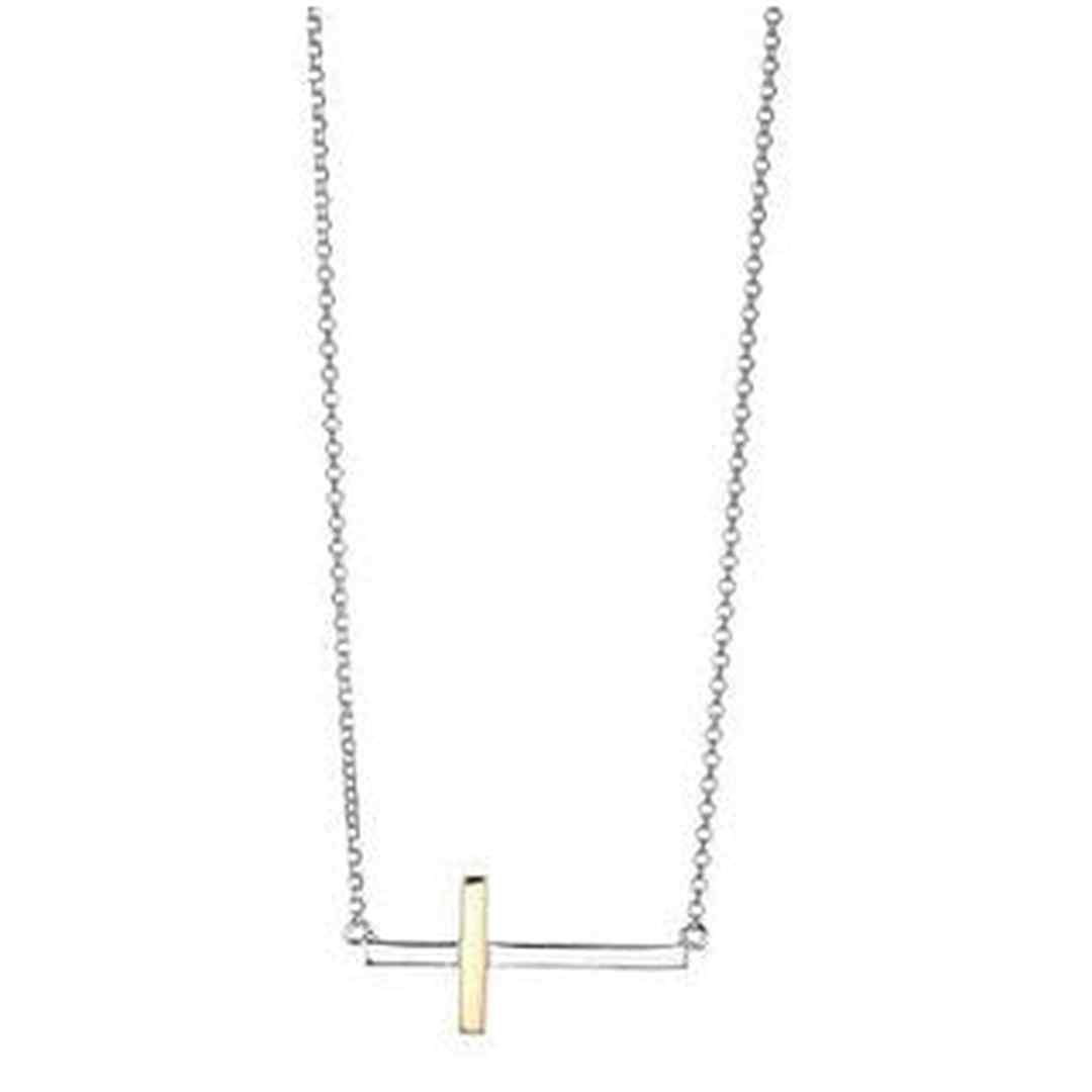 Fancy Necklace in Sterling Silver and18K Yellow Gold Plate
