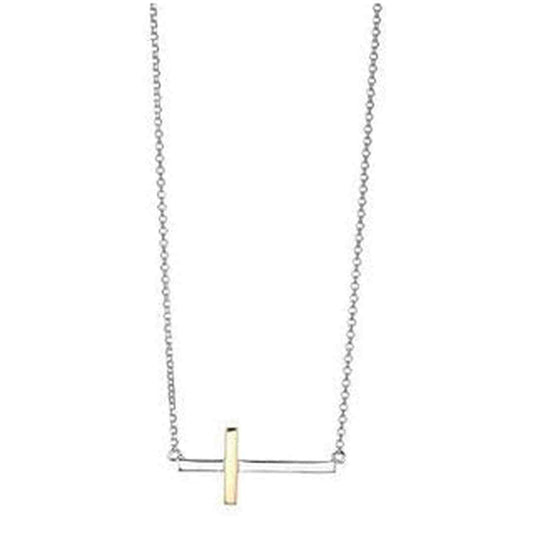 Fancy Necklace in Sterling Silver and18K Yellow Gold Plate