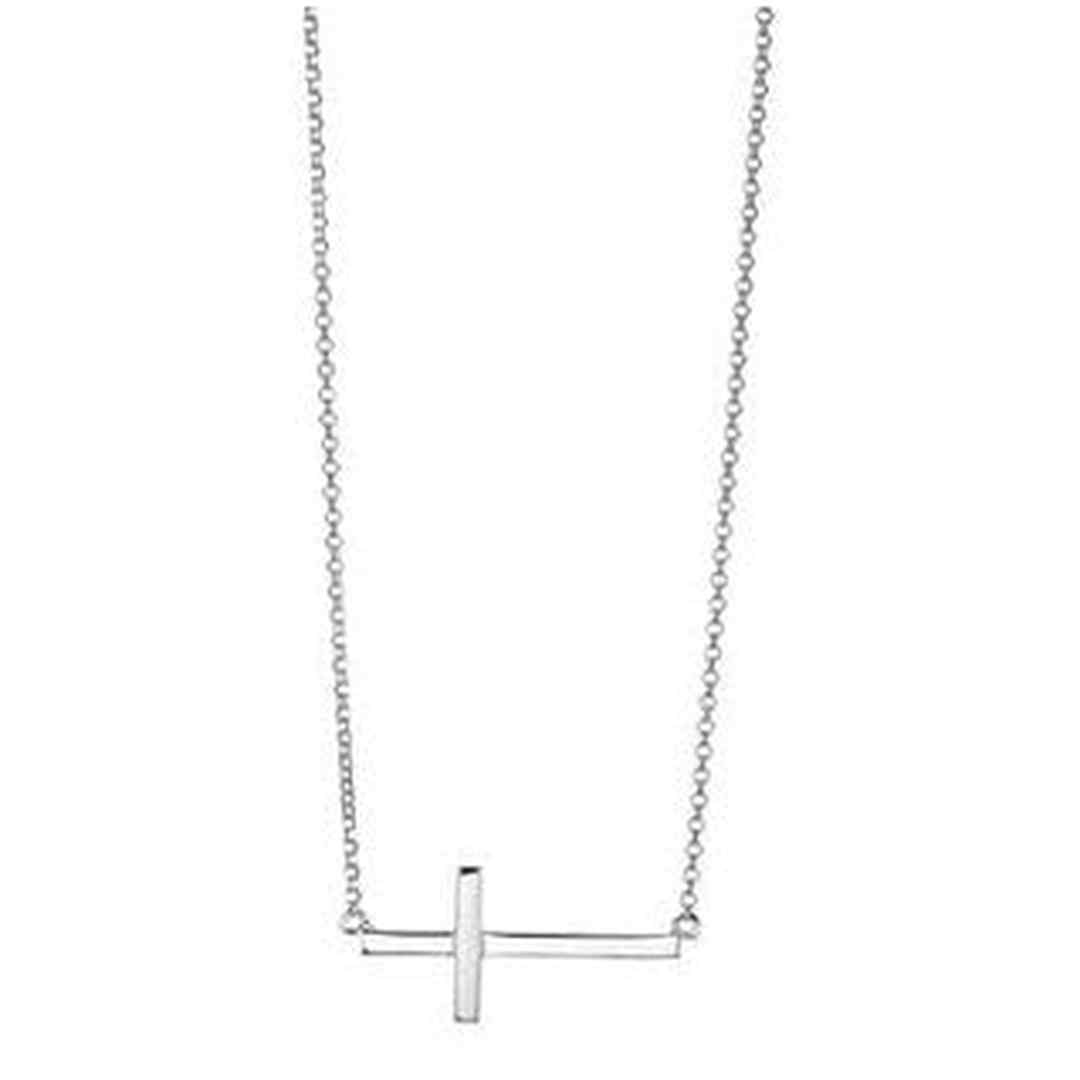 Fancy Necklace in Sterling Silver andRhodium Plate