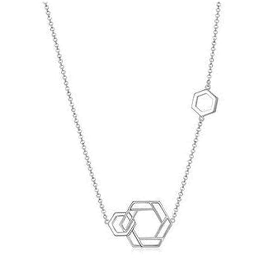 Fancy Necklace in Sterling Silver andRhodium Plate