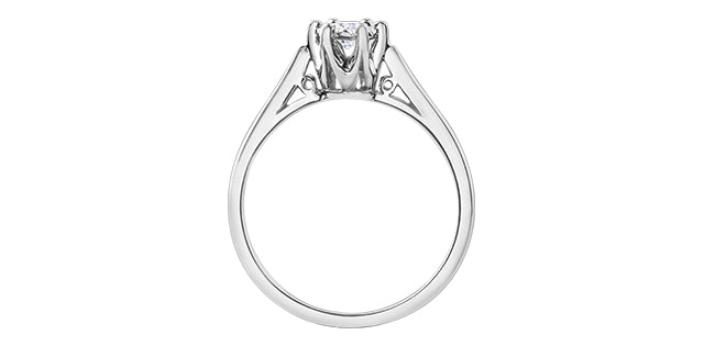 0.15 ct T.W. 6-Prongs Solitaire White Gold Ladies Ring