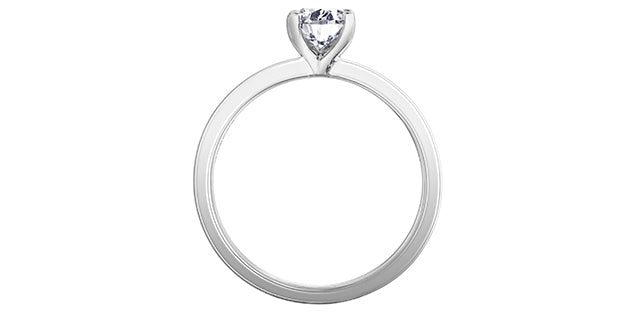1.03 ct T.W.-14K White Gold Lab Oval Diamond Solitaire Engagement Ring-