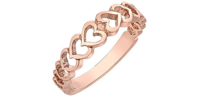 Hearts Rose Gold Band