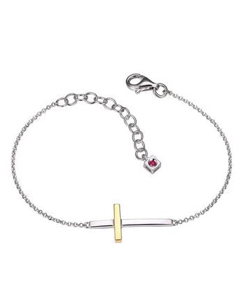 Fancy Bracelet in Sterling Silver and18K Yellow Gold Plate