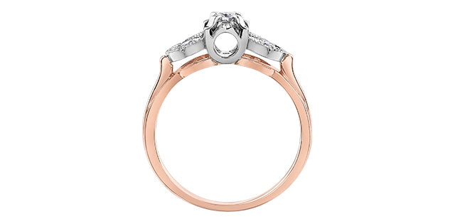 0.10 ct T.W. Canadian Diamond Floral & Leaf Rose & White Gold Ladies Ring