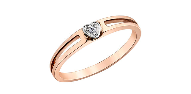 Diamond Accent Two Tone Gold Split Shank Band