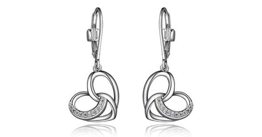 SSRP Cubic Zirconia Filigree Heart Leverback Earring