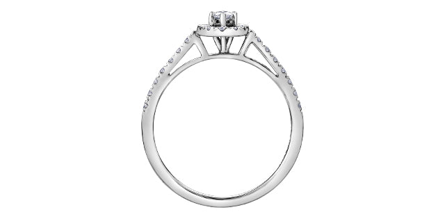 0.35 ct T.W.10K White Gold Diamond Marquise Shape Ladies Ring