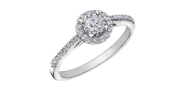 0.35 ct T.W. Halo White Gold Ladies Ring
