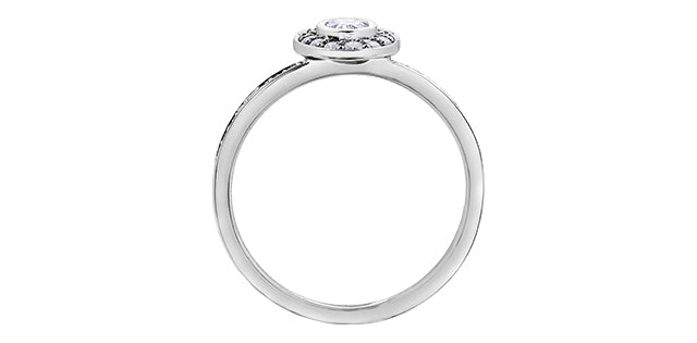 0.40 ct T.W. Oval Cut Halo White Gold Ladies Ring