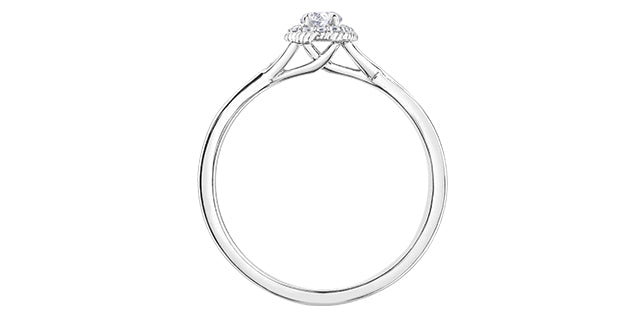 0.25 ct T.W. Criss-Cross Oval Cut White Gold Ladies Ring