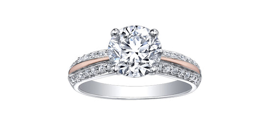 1.00 ct T.W  Diamond Round Engagement Ring in 14K White Rose Gold