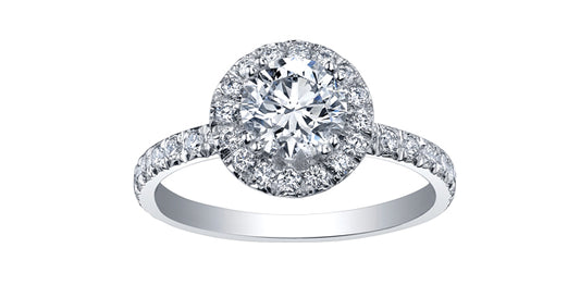 1.65 ct T.W -Round-cut Canadian Diamond Halo Engagement Ring in 14K Gold