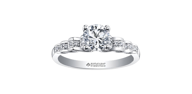 0.75 ct T.W Canadian Diamond Staircase Engagement Ring in 18KPD White Gold
