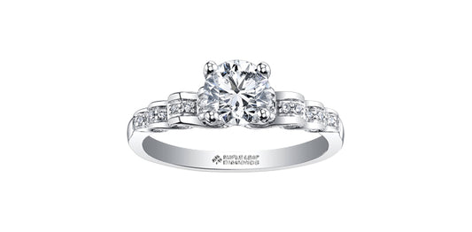 0.75 ct T.W Canadian Diamond Staircase Engagement Ring in 18KPD White Gold