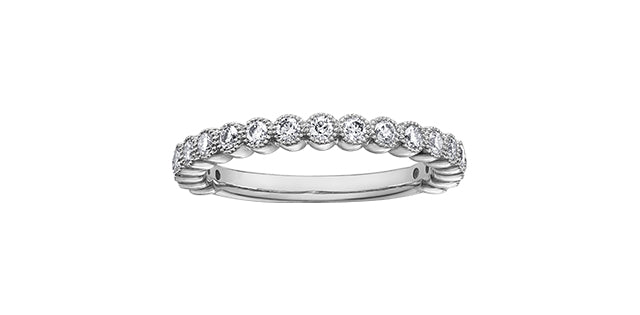 White Sapphire White Gold Ring Stack