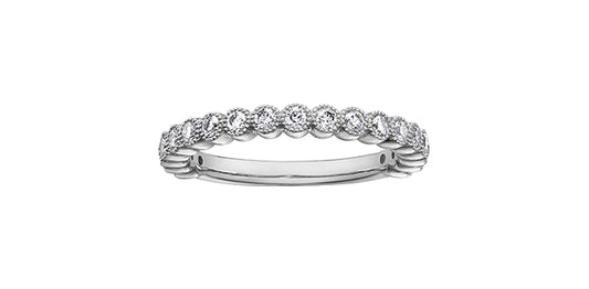 White Sapphire White Gold Ring Stack