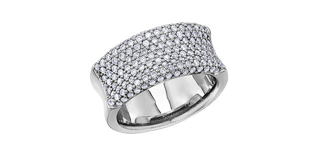 2.00 ct T.W. Diamond Multiple Rows 10K White Gold Dinner Ring