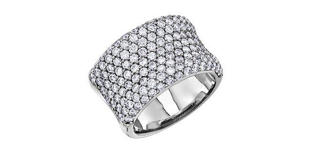 2.00 ct T.W. Diamond Multiple Rows 10K White Gold Dinner Ring
