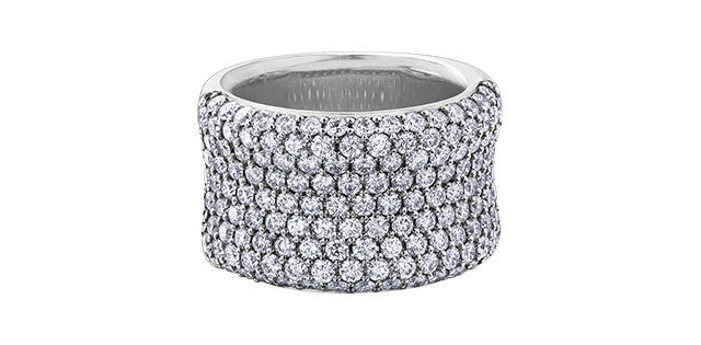 2.00 ct T.W. Diamond Multiple Rows 10K White Gold Dinner Ring