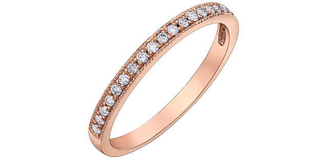 0.15 ct T.W. Diamond Rose Gold Ring Stack