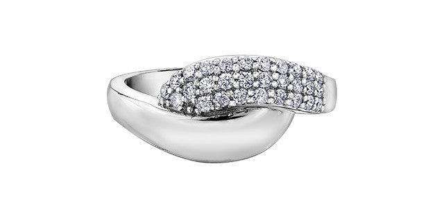 0.34 ct T.W. Fancy Twist White Gold Ladies Statement Ring