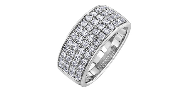 3.00 ct T.W. Diamond Multiple Rows White Gold Dinner Ring