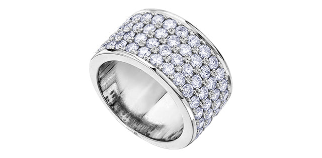 3.00 ct T.W. Diamond Multiple Rows White Gold Dinner Ring
