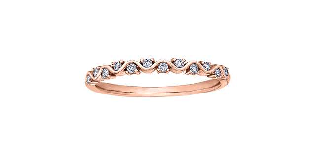 0.12 ct T.W. Diamond Rose Gold Ring Stack