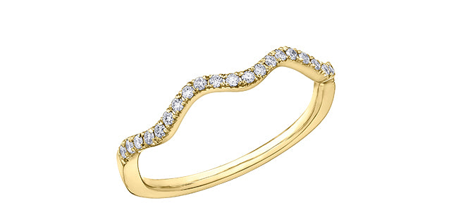 0.15 ct T.W. Diamond Yellow Gold Curvy Ring Stack